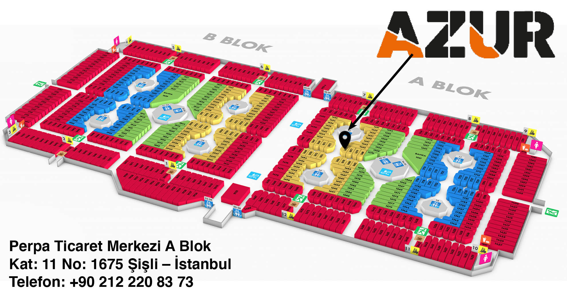 Azur Ticaret Perpa Adres Kroki