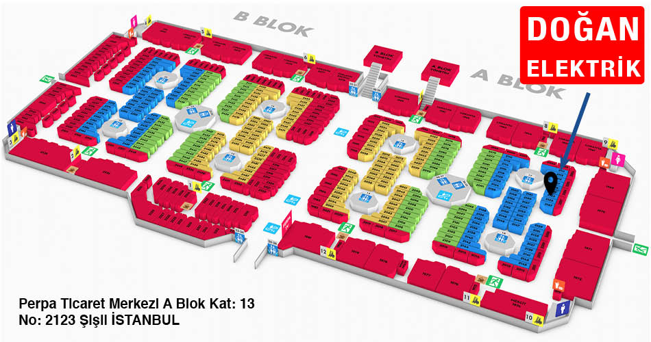Doğan Elektrik Perpa Adres Kroki Kat Planı