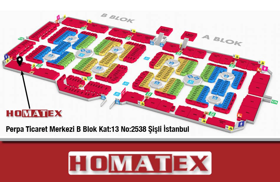 Homatex Perpa Adres Kroki Kat Planı