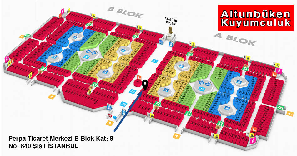 Altunbüken Kuyumculuk Perpa Adres Kroki Kat Planı