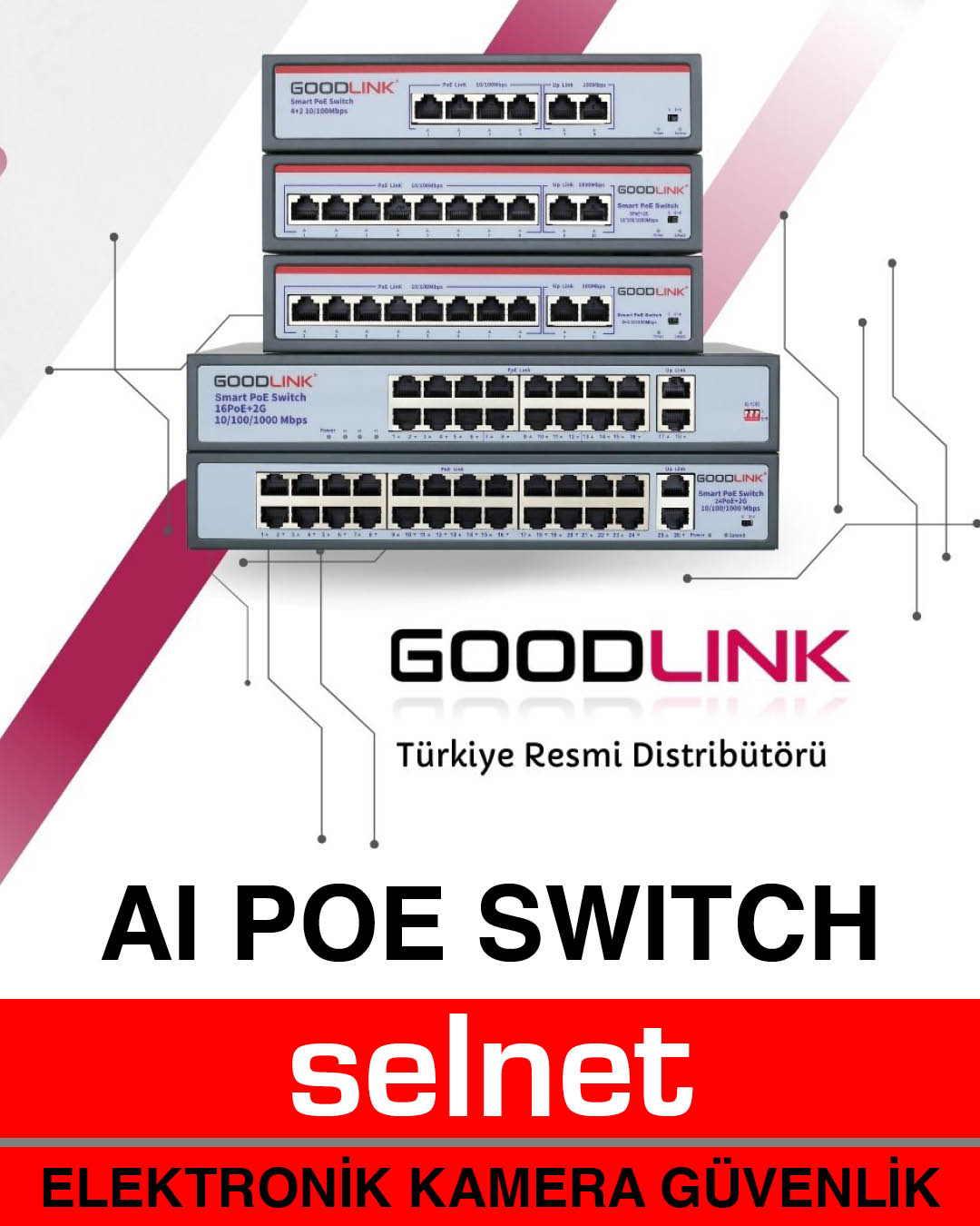 Selnet Elektronik Goodlink AI Poe Switch