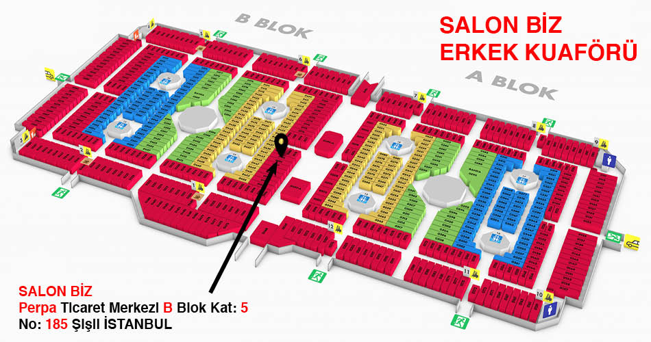 Salon Biz Erkek Kuaförü Perpa Adres Kroki Kat Planı