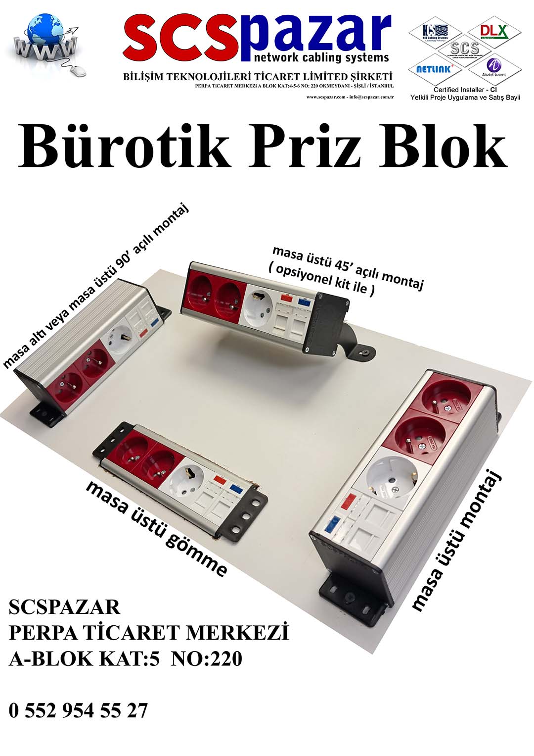 SCSPazar Perpa Bürotik Priz Blok