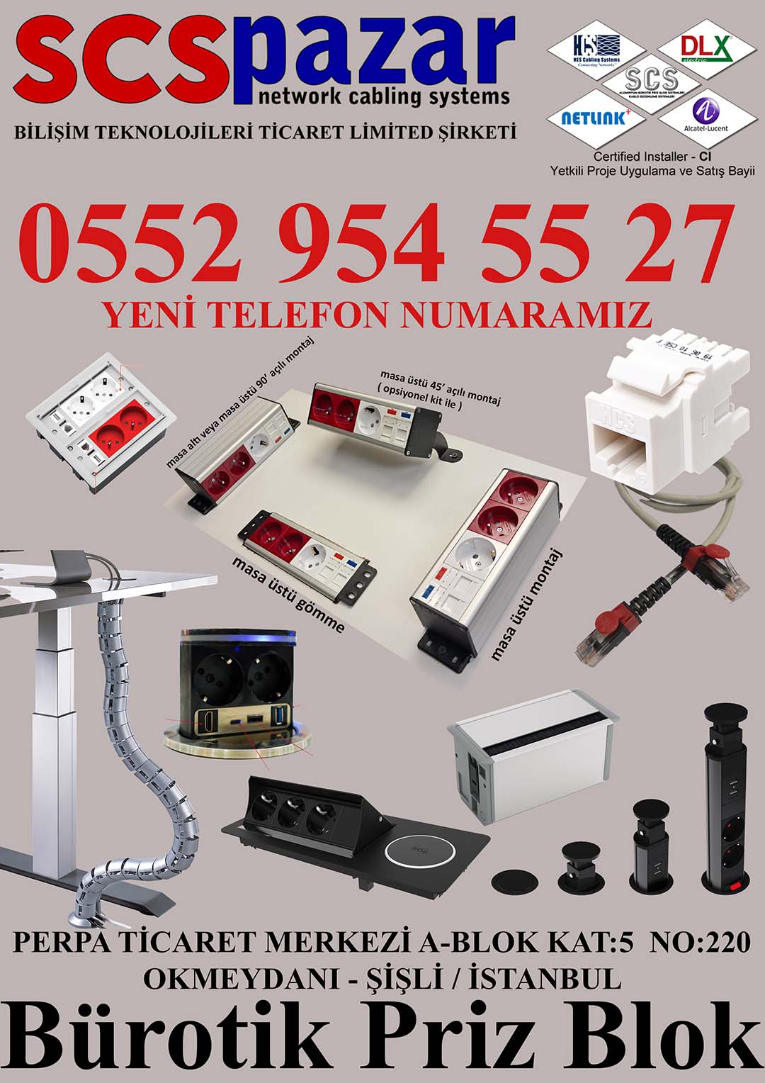 SCSPazar Perpa Bürotik Priz Blok