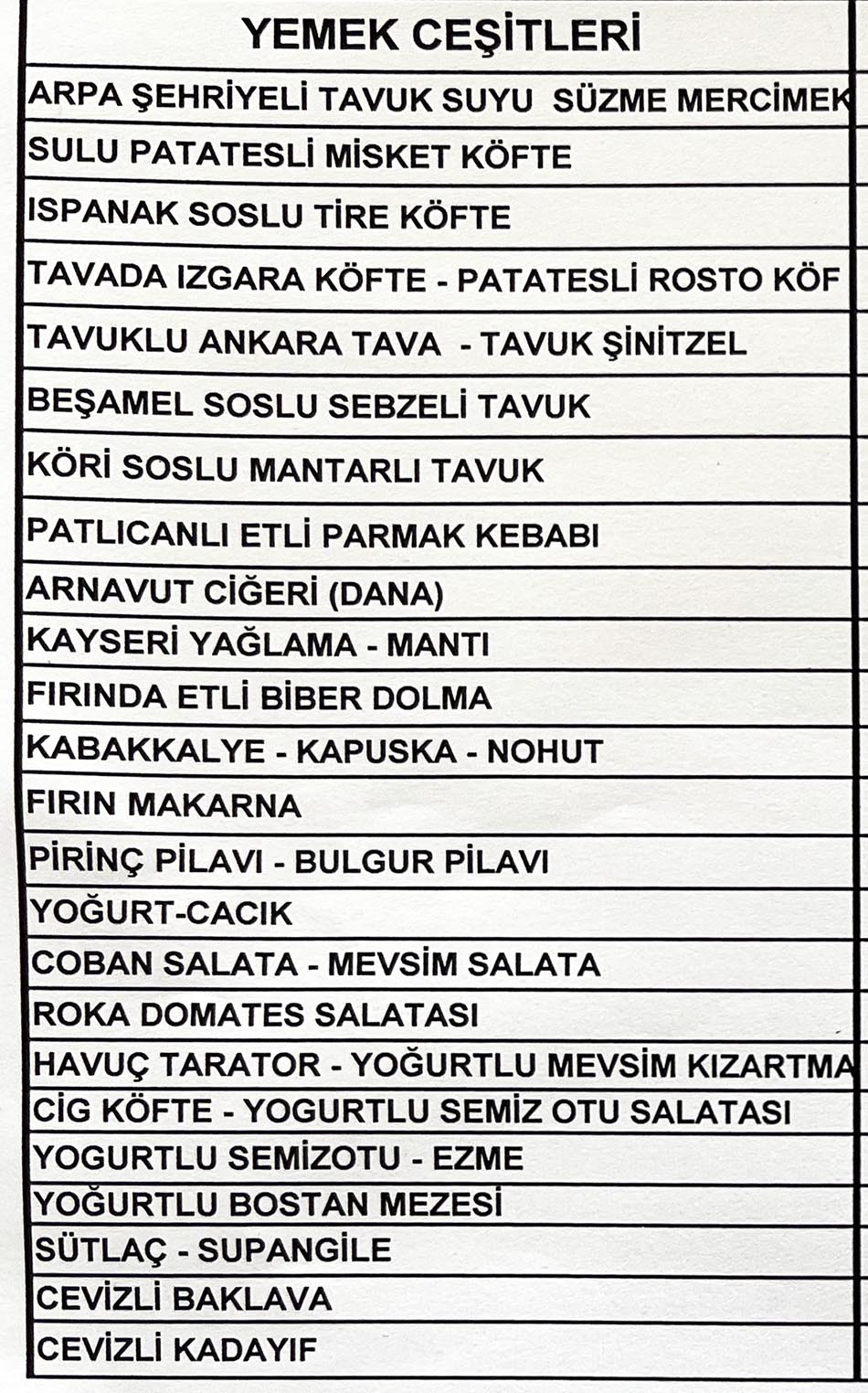 Beyzade 19 Eylül 2025 Menü