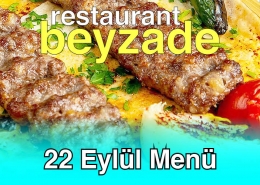 Beyzade Restaurant 22 Eylül 2025 Menü