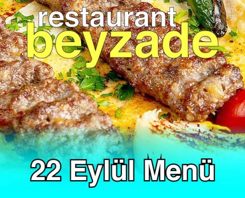 Beyzade Restaurant 22 Eylül 2025 Menü