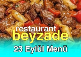 Beyzade Restaurant 23 Eylül 2025 Menü