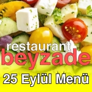 Beyzade Restaurant 25 Eylül 2025 Menü