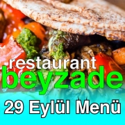 Beyzade Restaurant 29 Eylül 2025 Menü