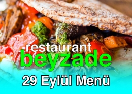 Beyzade Restaurant 29 Eylül 2025 Menü