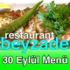 Beyzade Restaurant 30 Eylül 2025 Menü