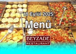 Beyzade Restaurant 18 Eylül 2025 Menü