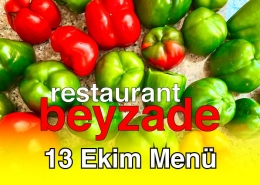 Beyzade Restaurant 13 Ekim 2025 Menü