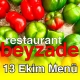 Beyzade Restaurant 13 Ekim 2025 Menü