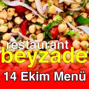 Beyzade Restaurant 14 Ekim 2025 Menü