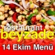 Beyzade Restaurant 14 Ekim 2025 Menü