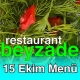 Beyzade Restaurant 15 Ekim 2025 Menü