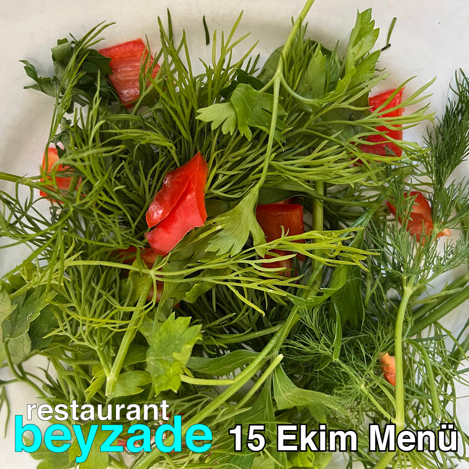 Beyzade Restaurant 15 Ekim 2025 Menü