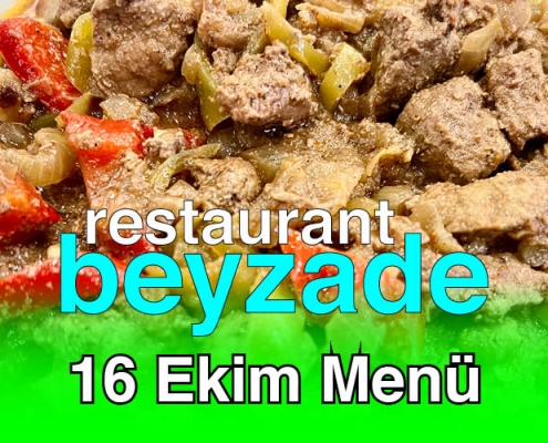 Beyzade Restaurant 16 Ekim 2025 Menü