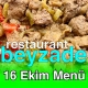 Beyzade Restaurant 16 Ekim 2025 Menü