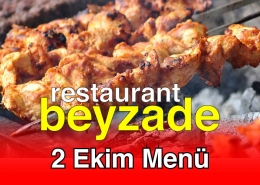 Beyzade Restaurant 2 Ekim 2025 Menü