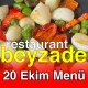 Beyzade Restaıurant 20 Ekim 2025 Menü