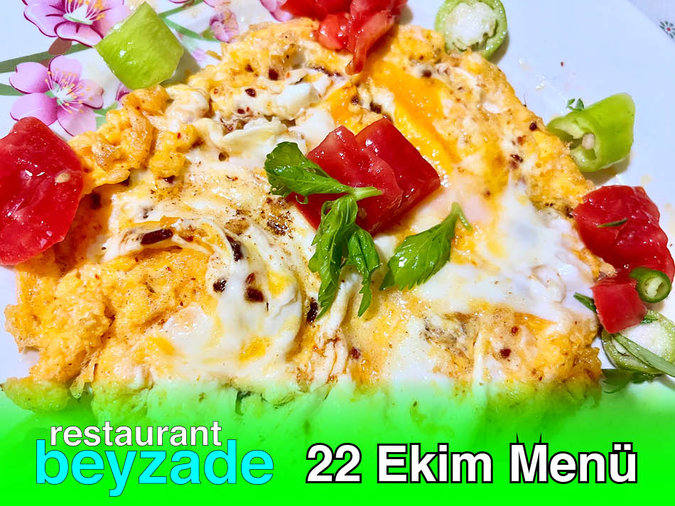 Beyzade Restaurant 22 Ekim 2025 Menü