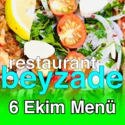 Beyzade Restaurant 6 Ekim 2025 Menü