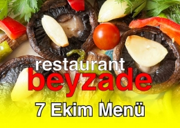 Beyzade Restaurant 7 Ekim 2025 Menü