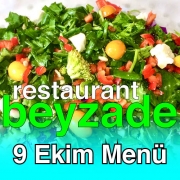 Beyzade Restaurant 9 Ekim 2025 Menü