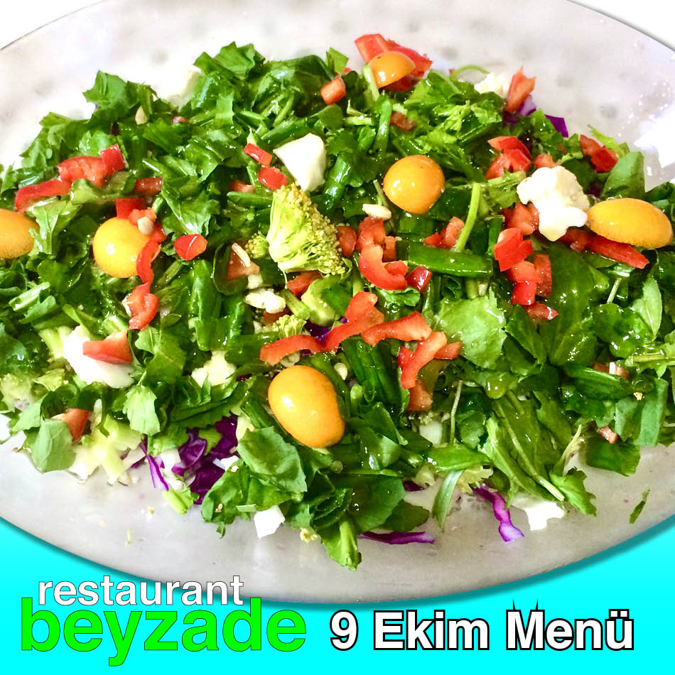 Beyzade Restaurant 9 Ekim 2025 Menü