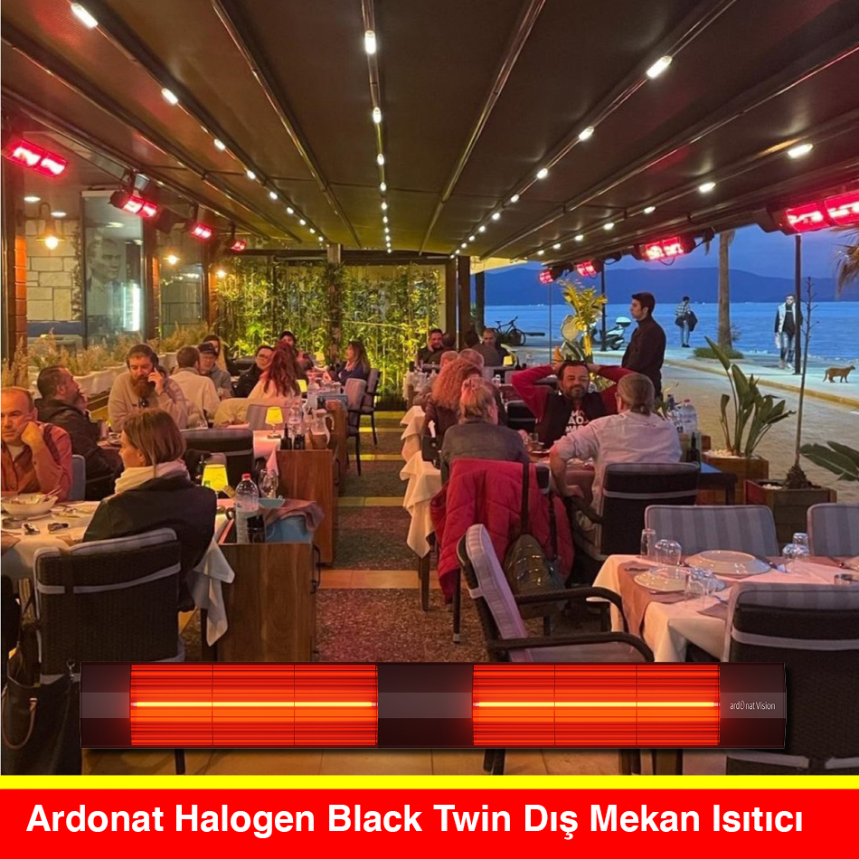 Halogen Black Twin Dış Mekan Isıtıcı Ardonat 4000 Watt