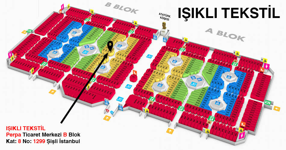 Işıklı Tekstil Perpa Adres Kroki Kat Planı