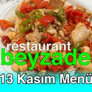 Beyzade Restaurant 13 Kasım 2025 Menü