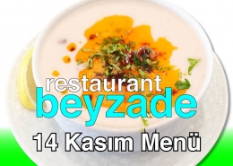 Beyzade Restaurant 14 Kasım 2025 Menü