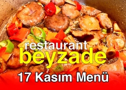 Beyzade Restaurant 17 Kasım 2025 Menü