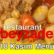 Beyzade Restaurant 18 Kasım 2025 Menü