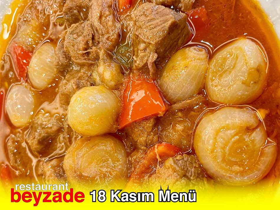Beyzade Restaurant 18 Kasım 2025 Menü