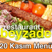 Beyzade Restaurant 20 Kasım 2025 Menü