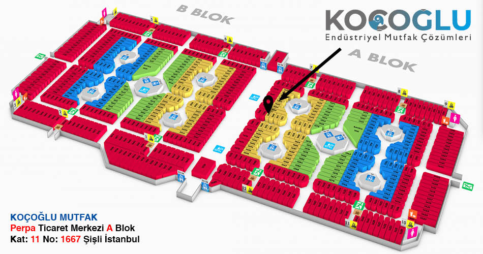 Koçoğlu Mutfak Perpa Adres Kroki Kat Planı