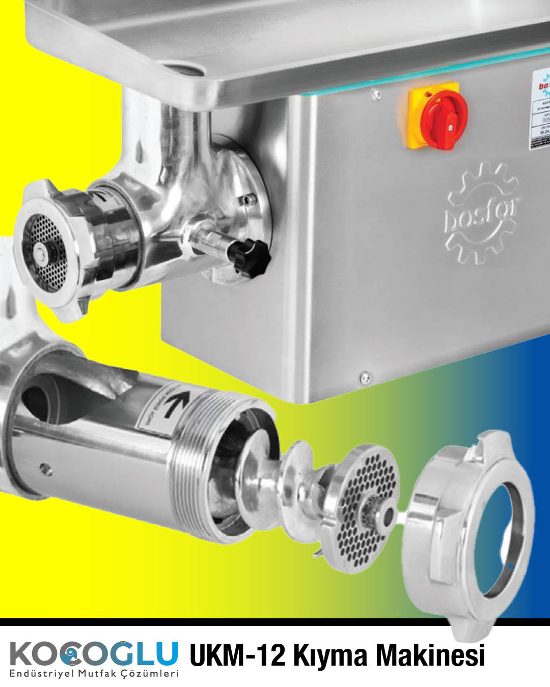 Bosfor UKM-12 Et Kıyma Makinesi Koçoğlu Mutfak
