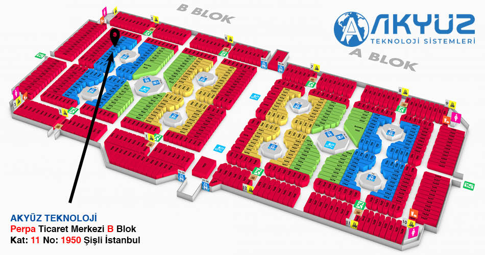 Akyüz Teknoloji Perpa Adres Kroki Kat Planı