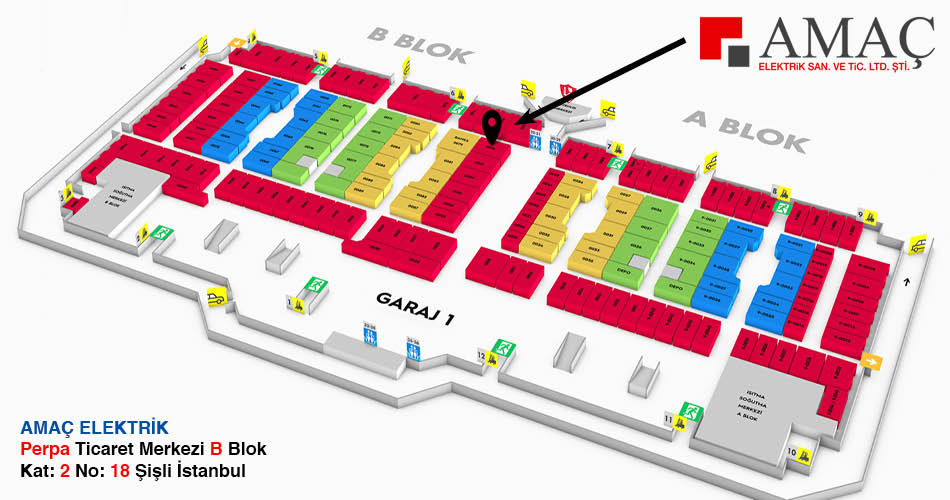 Amaç Elektrik Perpa Adres Kroki Kat Planı