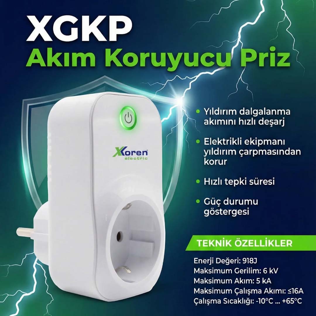 XGKP Akım Koruyucu Priz Xkoren Elektrik
