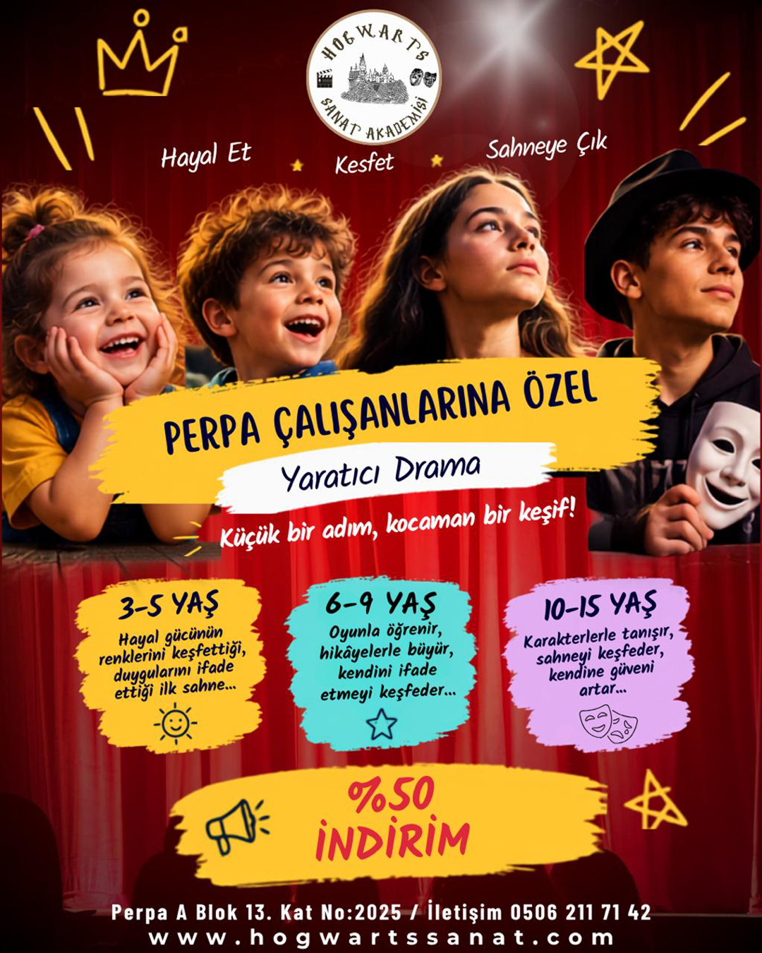 Yaratıcı Drama Eğitimi Perpa Çalışanlarına %50 İndirim